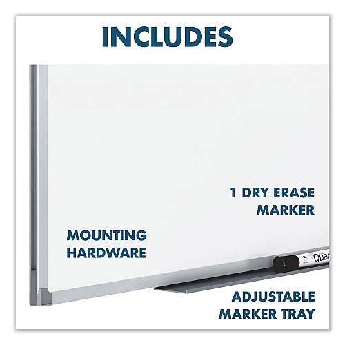 Mead Dry Erase Board with Aluminum Frame, 72 x 48, Melamine White Surface, Silver Aluminum Frame (85358)