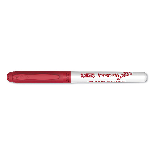 BIC Intensity Low Odor Fine Point Dry Erase Marker, Fine Bullet Tip, Red, Dozen (GDE11RD)