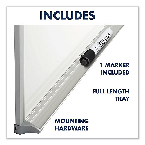 Quartet Porcelain Magnetic Whiteboard, 96 x 48, White Surface, Silver Aluminum Frame (PPA408)