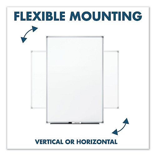 Mead Dry Erase Board with Aluminum Frame, 36 x 24, Melamine White Surface, Silver Aluminum Frame (85356)