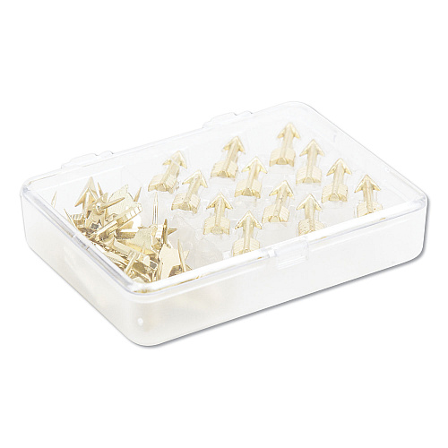 U Brands Fashion Push Pins, Steel, Gold, 0.38", 36/Pack 0.38" Shank - 0.88" Head - Gold - 36 / Pack (3083U0624)
