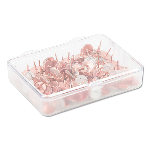 U Brands Fashion Metal Thumbtacks, Metal, Marble/Rose Gold, 0.38", 100/Pack 0.38" Shank - 0.44" Head - 0.5" Width - Rose Gold, Marble - 100 / Pack (3090U0624)