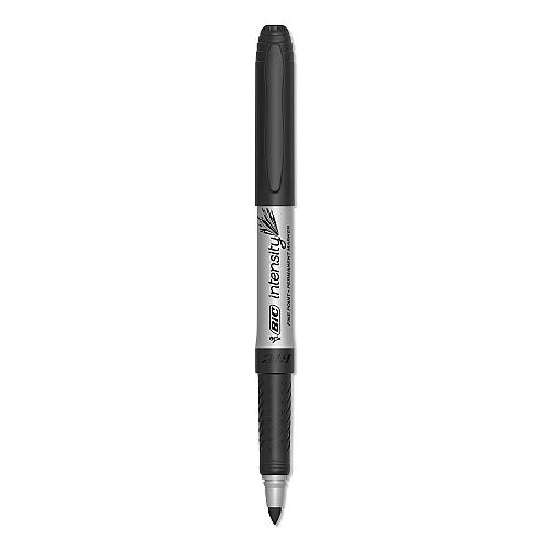 BIC Intensity Fine Tip Permanent Marker Value Pack, Fine Bullet Tip, Black, 24/Pack (GPM241BK)