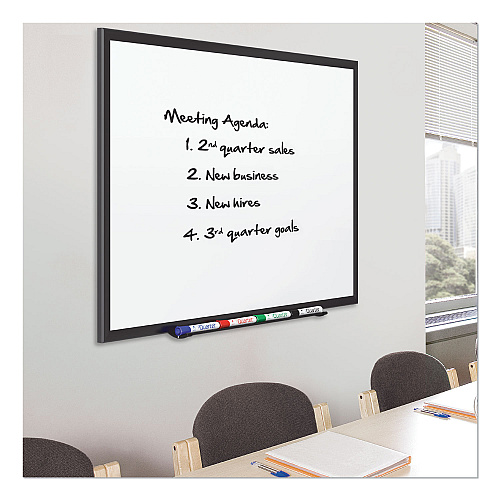 Quartet Classic Series Porcelain Magnetic Dry Erase Board, 60 x 36, White Surface, Black Aluminum Frame (2545B)
