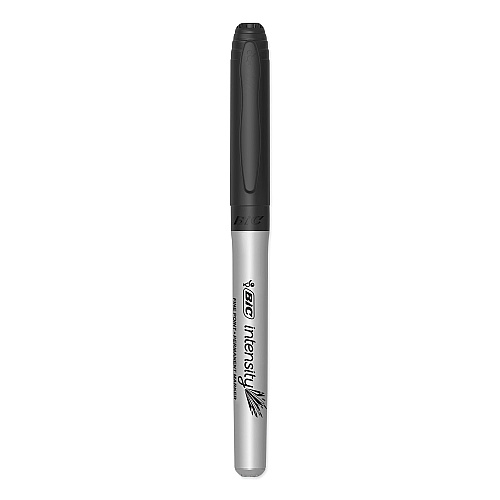 BIC Intensity Fine Tip Permanent Marker Value Pack, Fine Bullet Tip, Black, 24/Pack (GPM241BK)