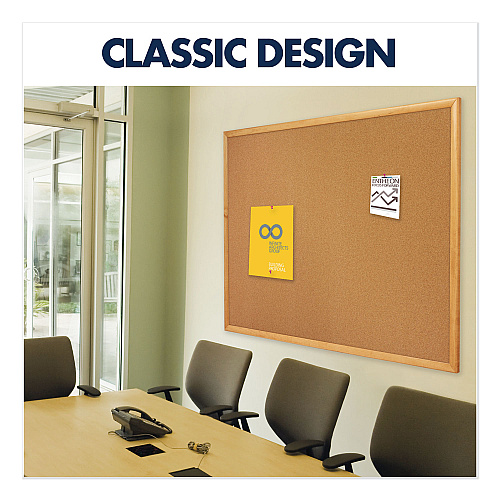 Quartet Classic Series Cork Bulletin Board, 96 x 48, Tan Surface, Oak Fiberboard Frame (308)
