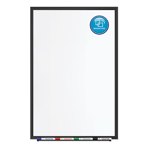 Quartet Classic Series Porcelain Magnetic Dry Erase Board, 48 x 36, White Surface, Black Aluminum Frame (2544B)