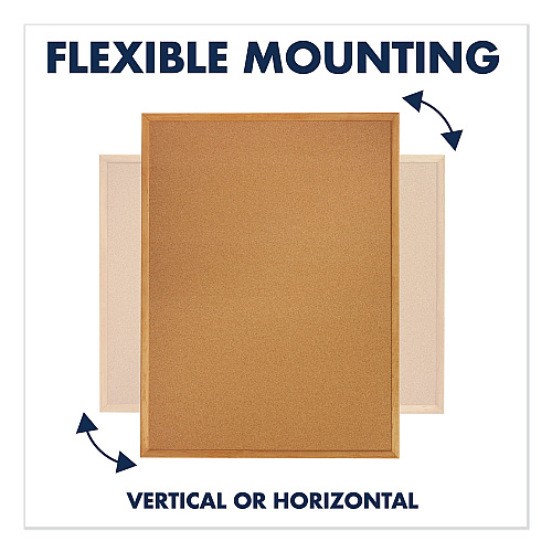 Quartet Classic Series Cork Bulletin Board, 96 x 48, Tan Surface, Oak Fiberboard Frame (308)