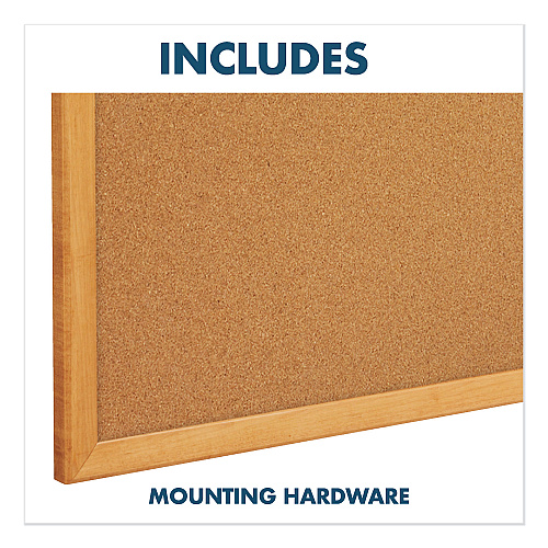 Quartet Bulletin/Dry-Erase Board, Melamine/Cork, 36 x 24, Brown/White Surface, Oak Finish Frame (S553)