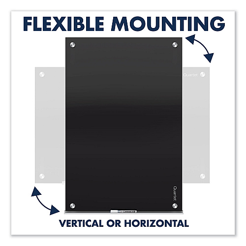 Quartet Infinity Glass Marker Board, 36 x 24, Black Surface (G3624B)