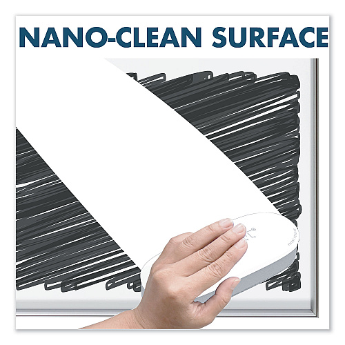 Quartet Fusion Nano-Clean Magnetic Whiteboard, 48 x 36, White Surface, Silver Aluminum Frame (NA4836F)