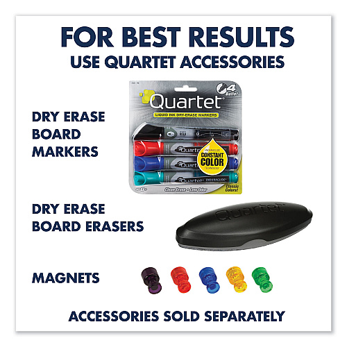 Quartet Prestige 2 DuraMax Magnetic Porcelain, 48 x 36, White Surface, Silver Aluminum/Plastic Frame (P554AP2)