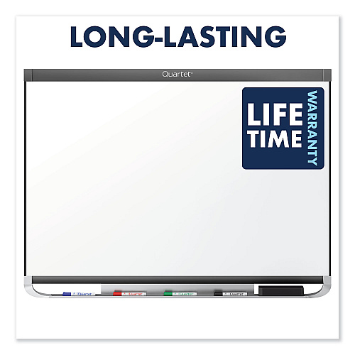 Quartet Prestige 2 DuraMax Magnetic Porcelain, 96" x 48", White Surface, Graphite Gray Fiberboard/Plastic Frame (P558GP2)