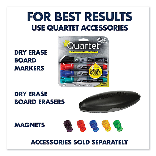 Quartet Prestige 2 DuraMax Magnetic Porcelain, 96" x 48", White Surface, Graphite Gray Fiberboard/Plastic Frame (P558GP2)
