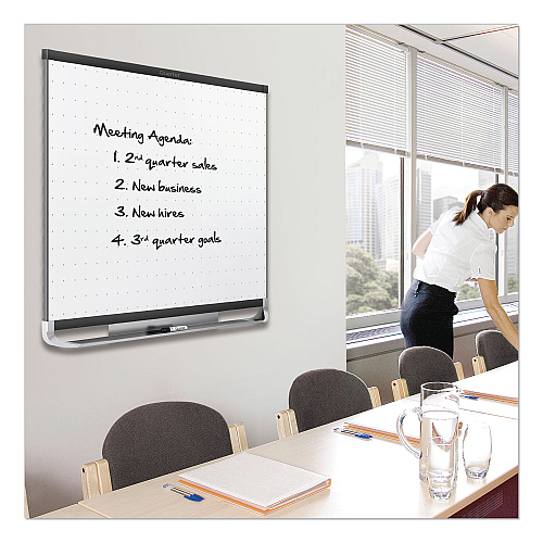 Quartet Prestige 2 Magnetic Total Erase Whiteboard, 96 x 48, Black Frame (TEM548B)
