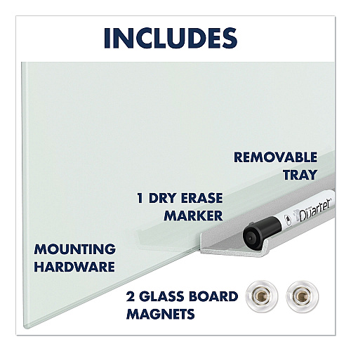 Quartet InvisaMount Magnetic Glass Marker Board, 39 x 22, White Surface (G3922IMW)