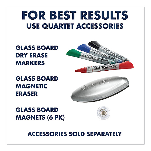 Quartet Infinity Magnetic Glass Calendar Board, One Month, 48 x 36, White Surface (GC4836F)