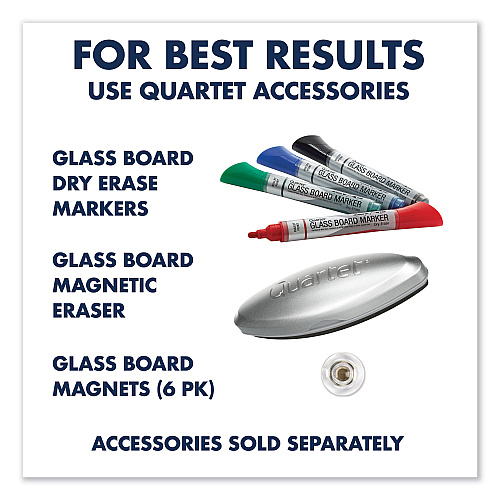 Quartet InvisaMount Magnetic Glass Marker Board, 39 x 22, White Surface (G3922IMW)