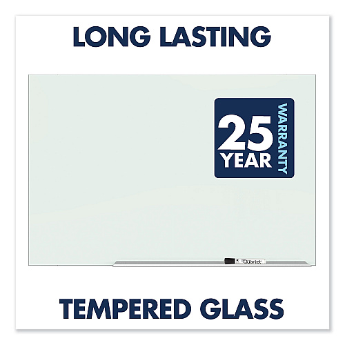 Quartet Element Framed Magnetic Glass Dry-Erase Boards, 74 x 42, White Surface, Silver Aluminum Frame (G7442E)