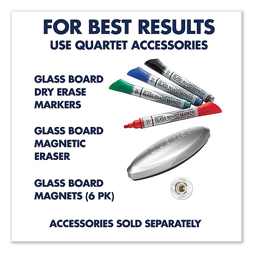 Quartet Element Framed Magnetic Glass Dry-Erase Boards, 74 x 42, White Surface, Silver Aluminum Frame (G7442E)