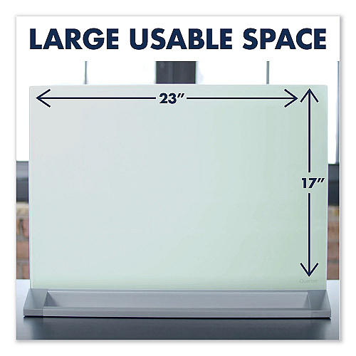 Quartet Desktop Magnetic Glass Dry-Erase Panel, 23 x 17, White Surface (GDP1723W)