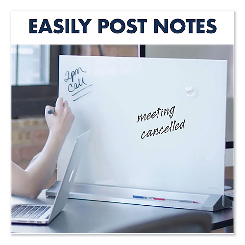 Quartet Desktop Magnetic Glass Dry-Erase Panel, 23 x 17, White Surface (GDP1723W)