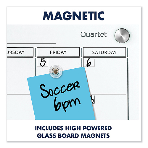 Quartet Infinity Magnetic Glass Calendar Board, One Month, 48 x 36, White Surface (GC4836F)
