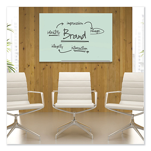 Quartet Element Framed Magnetic Glass Dry-Erase Boards, 74 x 42, White Surface, Silver Aluminum Frame (G7442E)