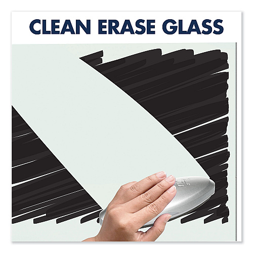Quartet Element Framed Magnetic Glass Dry-Erase Boards, 74 x 42, White Surface, Silver Aluminum Frame (G7442E)