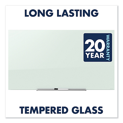 Quartet InvisaMount Magnetic Glass Marker Board, 39 x 22, White Surface (G3922IMW)