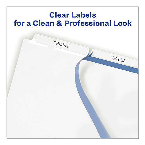 Avery Print and Apply Index Maker Clear Label Dividers, 3-Tab, White Tabs, 11 x 8.5, White, 25 Sets (11445)