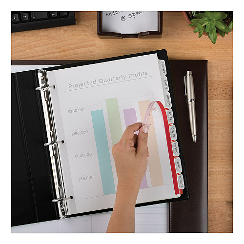 Avery Print and Apply Index Maker Clear Label Plastic Dividers w/Printable Label Strip, 8-Tab, 11 x 8.5, Frosted Clear Tabs, 1 Set (11450)