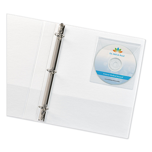 Avery Self-Adhesive Media Pockets, 1 Disc Capacity, Clear, 10/Pack (73721)
