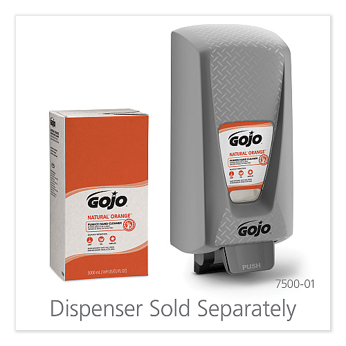 GOJO NATURAL ORANGE Pumice Hand Cleaner Refill, Citrus Scent, 5,000 mL, 2/Carton (7556)