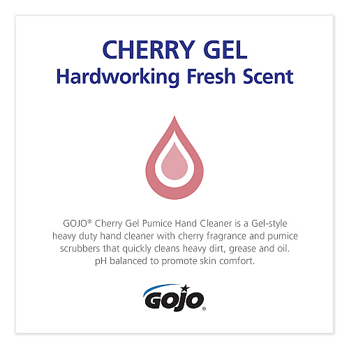 Cherry Gel Pumice Hand Cleaner, Cherry Scent, 0.5 Gal Bottle, 4/carton