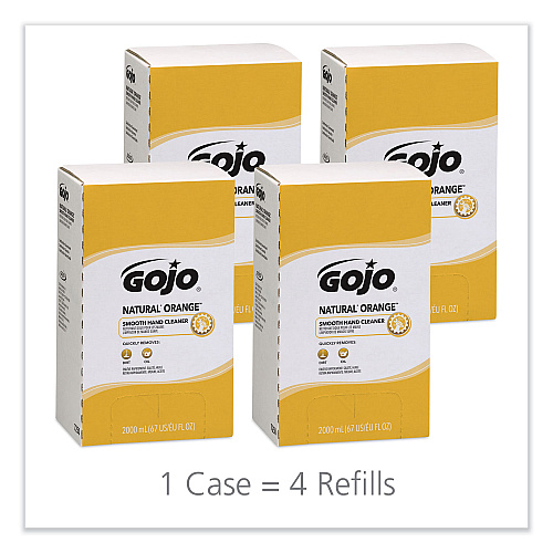 GOJO NATURAL ORANGE Smooth Hand Cleaner Refill, Citrus Scent, 2,000 mL, 4/Carton (7250)