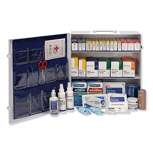 First Aid Only ANSI 2015 Class A+ Type I and II Industrial First Aid Kit 100 People, 676 Pieces, Metal Case (90575)