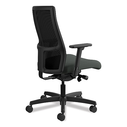 HON Ignition Series Mesh Mid-Back Work Chair, Supports Up to 300 lb, 17.5" to 22" Seat Height, Iron Ore Seat, Black Back/Base (IW103CU19)