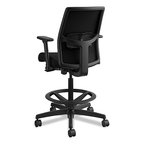 HON Ignition 2.0 Ilira-Stretch Mesh Back Task Stool, Supports Up to 300 lb, 23" to 32" Seat Height, Black (I2S1AMBLC10T)