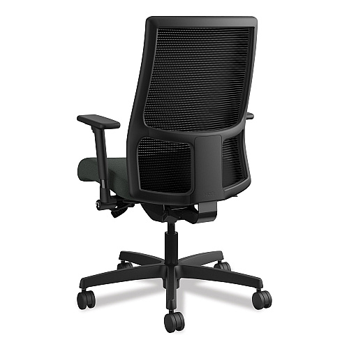 HON Ignition Series Mesh Mid-Back Work Chair, Supports Up to 300 lb, 17.5" to 22" Seat Height, Iron Ore Seat, Black Back/Base (IW103CU19)
