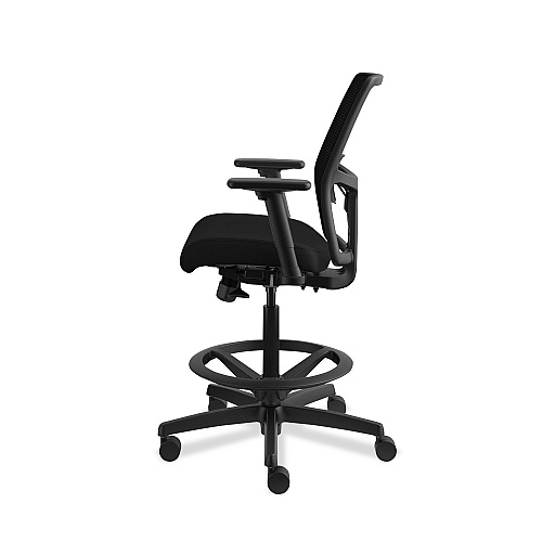 HON Ignition 2.0 Ilira-Stretch Mesh Back Task Stool, Supports Up to 300 lb, 23" to 32" Seat Height, Black (I2S1AMBLC10T)