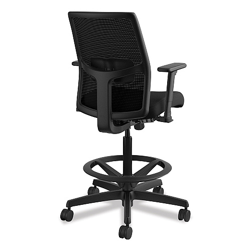 HON Ignition 2.0 Ilira-Stretch Mesh Back Task Stool, Supports Up to 300 lb, 23" to 32" Seat Height, Black (I2S1AMBLC10T)