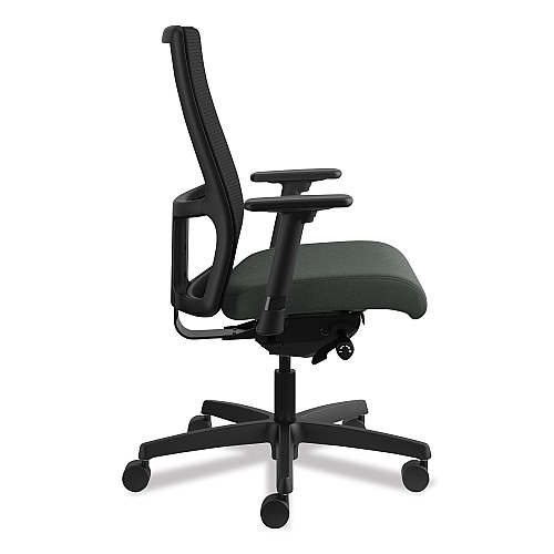 HON Ignition Series Mesh Mid-Back Work Chair, Supports Up to 300 lb, 17.5" to 22" Seat Height, Iron Ore Seat, Black Back/Base (IW103CU19)