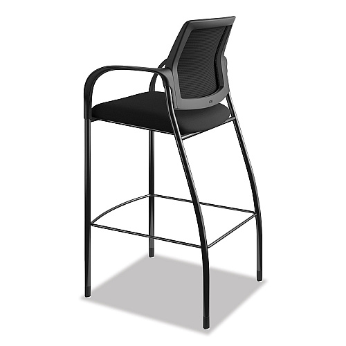 HON Ignition 2.0 Ilira-Stretch Mesh Back Cafe Height Stool, Supports Up to 300 lb, 31" High Seat, Black Seat/Back, Black Base (IC108IMCU10)