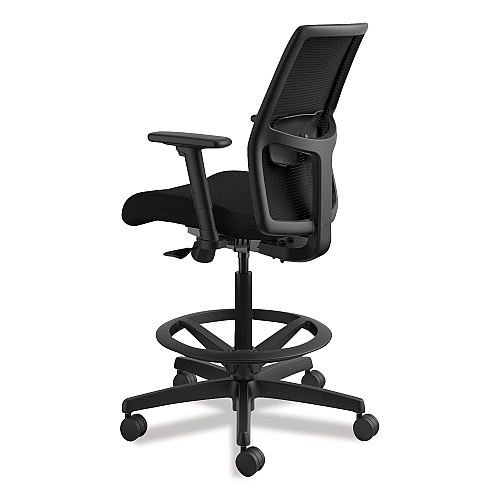 HON Ignition 2.0 Ilira-Stretch Mesh Back Task Stool, Supports Up to 300 lb, 23" to 32" Seat Height, Black (I2S1AMBLC10T)
