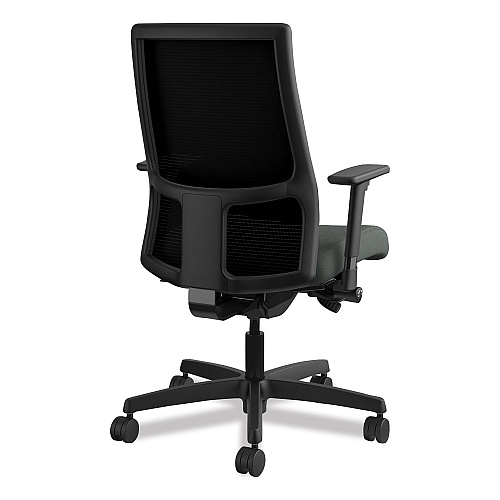HON Ignition Series Mesh Mid-Back Work Chair, Supports Up to 300 lb, 17.5" to 22" Seat Height, Iron Ore Seat, Black Back/Base (IW103CU19)
