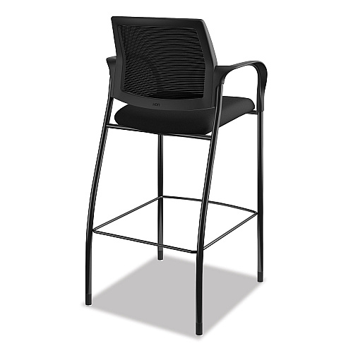 HON Ignition 2.0 Ilira-Stretch Mesh Back Cafe Height Stool, Supports Up to 300 lb, 31" High Seat, Black Seat/Back, Black Base (IC108IMCU10)