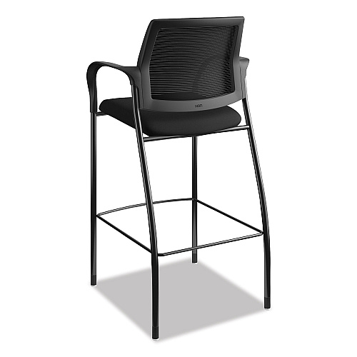 HON Ignition 2.0 Ilira-Stretch Mesh Back Cafe Height Stool, Supports Up to 300 lb, 31" High Seat, Black Seat/Back, Black Base (IC108IMCU10)