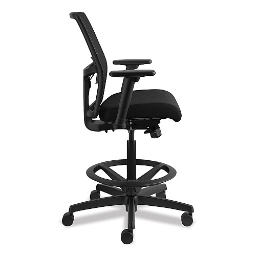 HON Ignition 2.0 Ilira-Stretch Mesh Back Task Stool, Supports Up to 300 lb, 23" to 32" Seat Height, Black (I2S1AMBLC10T)