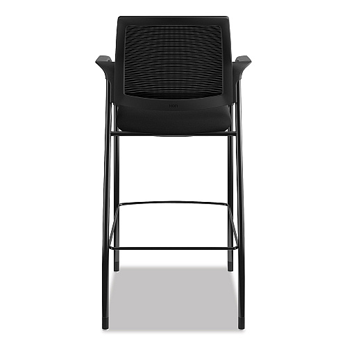 HON Ignition 2.0 Ilira-Stretch Mesh Back Cafe Height Stool, Supports Up to 300 lb, 31" High Seat, Black Seat/Back, Black Base (IC108IMCU10)